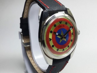 VINTAGE ORIS 17JEWELS HAND WINDING SWISS MOVEMENT MEN'S ANALOG DIAL WRIST WATCH.