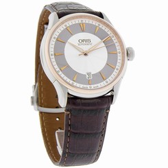 Oris Artelier Series Mens Brown Leather Swiss Automatic Watch 73375916351LS