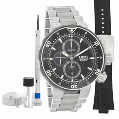 Oris Pro Divers Mens Black Strap Swiss Automatic Chronograph Watch 77476837154MB