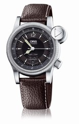Oris 01 635 7568 4064-LS Mens Watch Flight Timer Day Date Dark Brown Strap