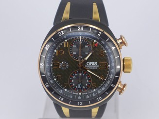 Swiss Oris TT3 auto date GMT chrono ALL-In-Black Titanium watch in box