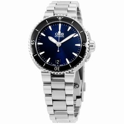 Oris Aquis Automatic Blue Dial Stainless Steel Ladies Watch 73376524135MB