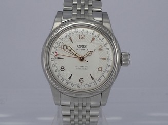 40mm BIG Swiss Oris Big Crown Pointer Date silver dial SS bracelet auto watch