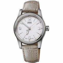 Fake AAA ORIS WOMEN'S 38MM GREY LEATHER BAND STEEL CASE AUTOMATIC WATCH 73376494031LS Watch