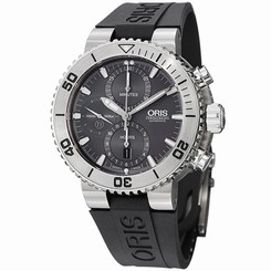 Oris Divers 67476557253RS Mens Grey Dial Automatic Watch with Rubber Strap