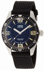 New ORIS 65 733 7707 4064FBK SS Automatic Date Black Dial Divers Men's Watch,AS