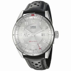 ORIS MEN'S 44MM BLACK CALFSKIN BAND STEEL CASE AUTOMATIC WATCH 74777014461LS