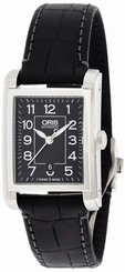 New ORIS Rectangular SS/Leather Black Dial Women's Auto Watch 561 7656 4034D,MR