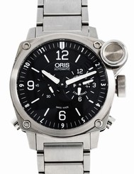 Oris BC4 Flight Timer Steel Blck Dial Chrono Bracelet Mens Watch 690 7615 4164MB