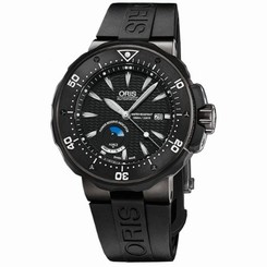 Oris 667 7645 72 94 RS Mens Black Dial Analog Automatic Watch with Rubber Strap