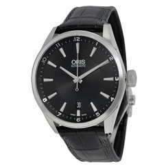 Oris Artix Automatic Black Dial Black Leather Mens Watch 733-7713-4034LS