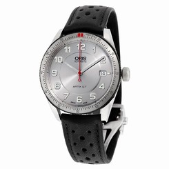 Oris Atrix GT Date Silver Dial Black Leather Mens Watch 01 733 7671 4461-07 5