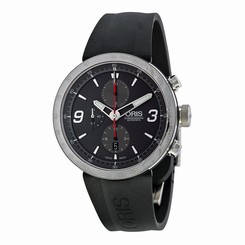 Oris TT1 Chrono Black Rubber Stainless Steel Mens Watch 01 674 7659 4163 07 4 25 555774125416