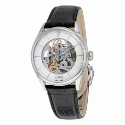 Oris Artelier Automatic Silver Skeleton Dial Mens Watch 734-7721-4051LS