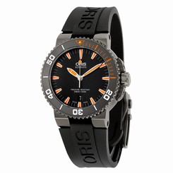 Oris Aquis Date Automatic Black Dial Black Rubber Mens Watch 01 733 7653
