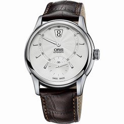 ORIS MEN'S 40MM BROWN LEATHER BAND STEEL CASE AUTOMATIC WATCH 91777024051LS
