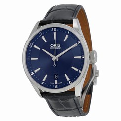 Oris Artix Blue Dial Blue Leather Strap Mens Watch 733-7713-4035LS