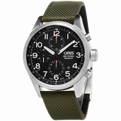 Oris Propilot Men's 44mm Chronograph Automatic Green Canvas Watch 77476994134LS