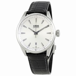 Oris Artix Automatic Silver Dial Brown Leather Mens Watch 733-7713-4031LS