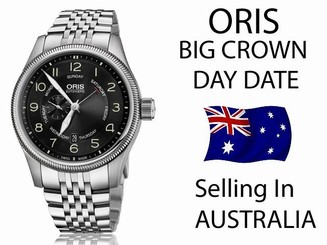 Oris BIG CROWN 44m ,Pointer DAY. DATE, Small seconds RRP $2750 FULL Steel band