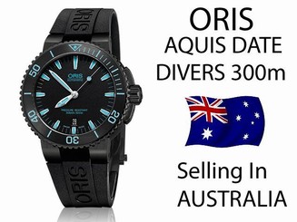 Oris AQUIS DATE MENS. On rubber strap DIVERS WATCH RRP $2400 SELLING in AUST