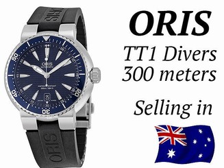 Oris TT1 DATE MENS Rubber Band deployment DIVERS WATCH RRP $2400 SELLING in AUST