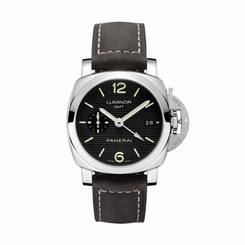 NEW Panerai Luminor 1950 3 Days GMT Automatic Acciaio Steel 42 mm watch PAM00535