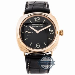 Panerai Radiomir PAM 378 Manual 42mm Rose Gold Mens Strap Watch Tang
