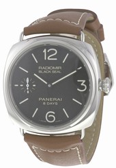 Fake AAA  Panerai PAM00609 Luminor Black Seal 8 Days Acciaio Men's Brown Leather Watch New Watch