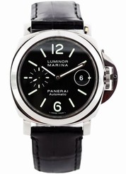 Panerai Luminor Marina Automatic Black Dial Men Swiss Watch PAM00104 New in Box 7612456230028