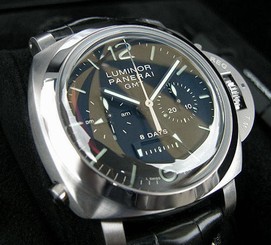 *NEW* PANERAI LUMINOR 44MM STEEL 1950 8 DAYS GMT MONOPULSANTE PAM275 PAM 275