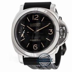 Panerai Luminor PAM 464 Manual 44mm Steel Mens Rubber Strap Watch