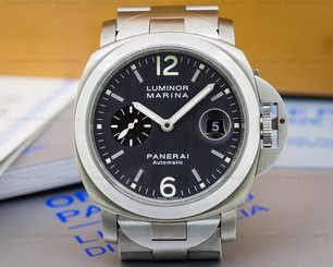 Panerai PAM 91 Luminor Marina Titanium PAM 00091 PAM091 Grey Dial SS
