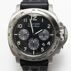 Authentic Panerai Luminor Chronograph 44mm Stainless Steal Automatic Watch 148