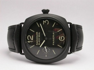 PANERAI BLACK SEAL CERAMIC PAM00292 45MM BLACK DIAL & LEATHER STRAP MEN'S WATCH