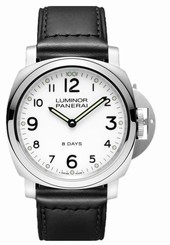 Panerai Luminor Base 8 Days Acciaio 44mm White Dial Men's Watch PAM00561