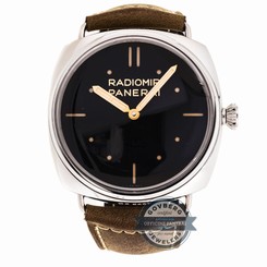Panerai Radiomir SLC 3-Day PAM 425 Manual Steel 47mm Black Dial Strap Mens Watch