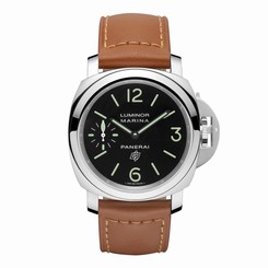 PANERAI MEN'S LUMINOR 44MM LEATHER BAND STEEL CASE MECHANICAL WATCH PAM01005