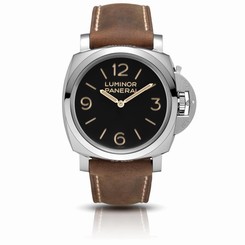 PANERAI MEN'S LUMINOR 1950 47MM BROWN LEATHER BAND MECHANICAL WATCH PAM00372 722630161035