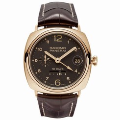 PANERAI MEN'S RADIOMIR 45MM BROWN LEATHER BAND AUTOMATIC ANALOG WATCH PAM00497