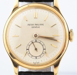 Vintage Patek Philippe Men's 18k Gold Calatrava Watch Champagne Dial Model# 1491