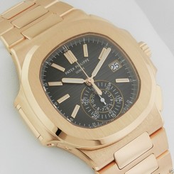 Patek Philippe 5980/1R Nautilus Black Dial 18kt Rose Gold NEW 5980 Ret: $85,000
