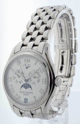 Patek Philippe Annual Calendar Moon 5036 Mens Watch & Box 18k White Gold 5036G