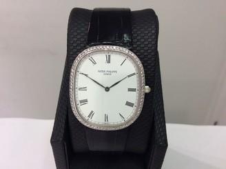 PATEK PHILIPPE Ref. 3738/100 ELLIPSE 18K White Gold Watch w/ Diamonds! SUPERB!!!