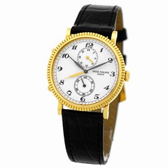 PATEK PHILIPPE 18K Yellow Gold Calatrava Dual Time 5034J WarrantyBOX Travel 5034