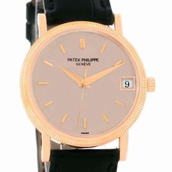 Patek Philippe Calatrava 18k Rose Gold Hobnail Bezel Watch 3802R Papers