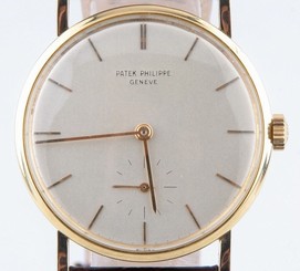 Patek Philippe 18k Yellow Gold Hand-Winding Watch w/ Black Leather Strap #3410