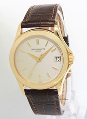 Patek Philippe Mens Calatrava 5107 18k Yellow Gold Automatic Watch 5107J +Box