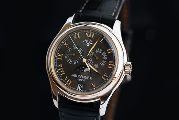 Patek Philippe Annual Calendar Ref 5056P Platinum Wrist Watch with black dial