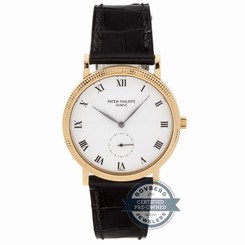 Patek Philippe Calatrava 3919J Manual 33.5mm Yellow Gold Mens Strap Watch